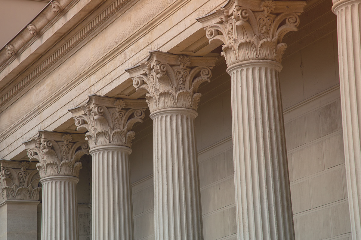Classical architecture representing legal tradition and institutional strength
